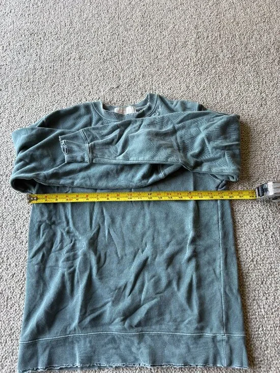 Stone Cold Fox Distressed Sage Green Sweatshirt Embroidered Logo S/M Coquette - Picture 8 of 9